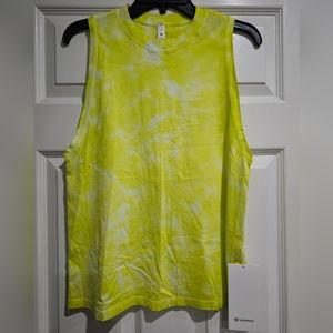 Lululemon All Yours Tank Tie Dye Yellow sz 2 Pima cotton NWT